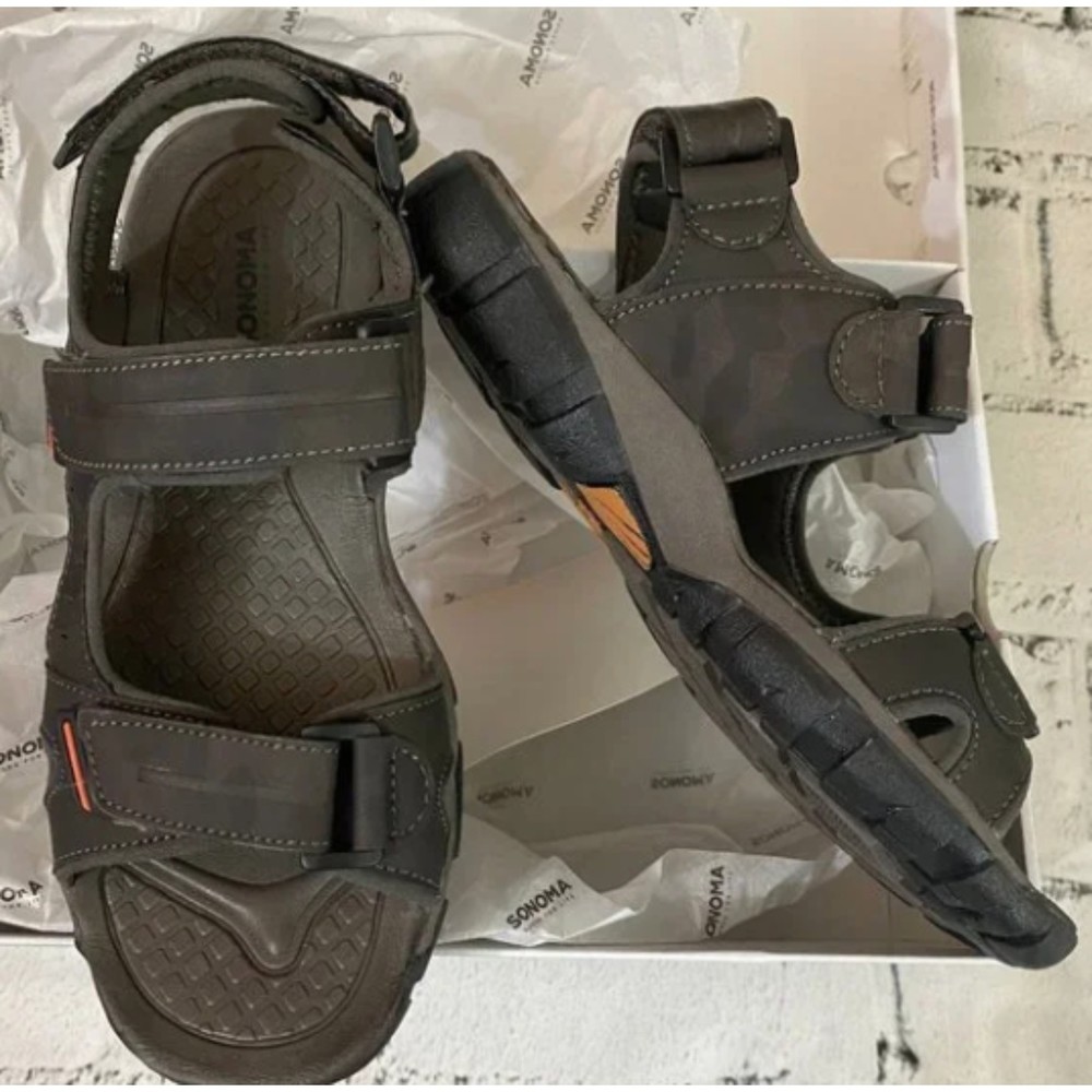 Sonoma  Bradley Men's Grey Camo Sandals, Size 10, New